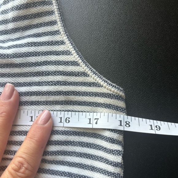 Women’s Max Edition  Large Striped Lace-Up Tank Dress Gray White Casual Pockets - Picture 5 of 6